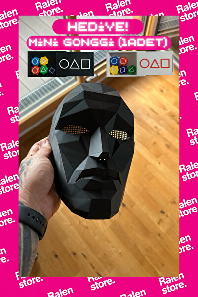 Ralen Squid Game Front Man Maske Lastiksiz! | 16cm ( Yüksek Kalite 3D Baskı PLA )