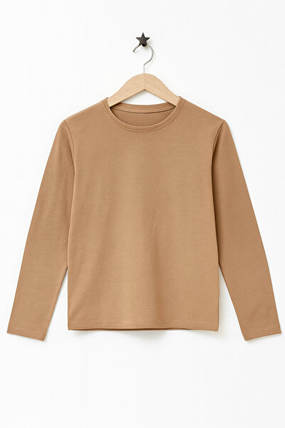 KURGAN TEKSTİL Μπλουζάκι με μακρύ μανίκι για κορίτσια με λαιμόκοψη