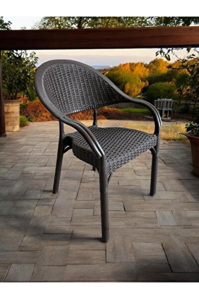nar sokağı 4 Adet Capissi Bambu Rattan Kollu Sandalye Koltuk 4'lü Set