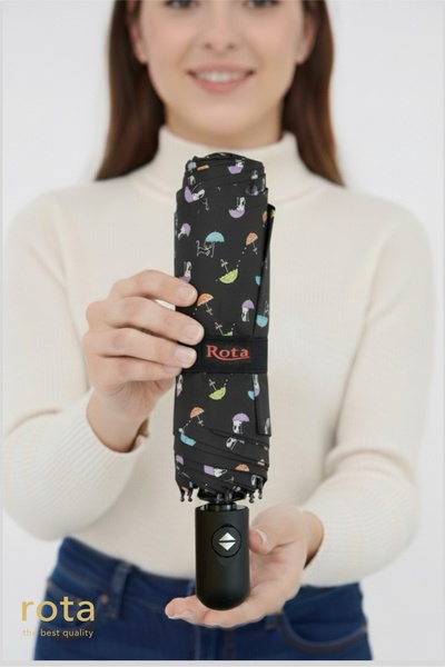 ROTA Tam Otomatik 8 Telli Dayanıklı Fiber Tel Şemsiye - RT-3020W - Şemsiyeli Kedi Desenli