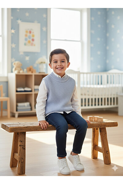 Nimini Kids Preschool Nursery Kindergarten Crew Neck Thessaloniki Knitted Sweater Unisex Baby Kids Sweater (0-5 Years)