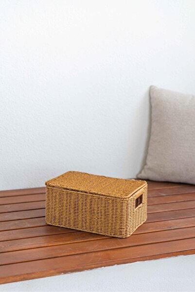 KaiHome Bambu/Rattan Çok Amaçlı Küçük Boy Hasır Düzenleyici/Organizer/Sepet/Banyo Düzenleyici