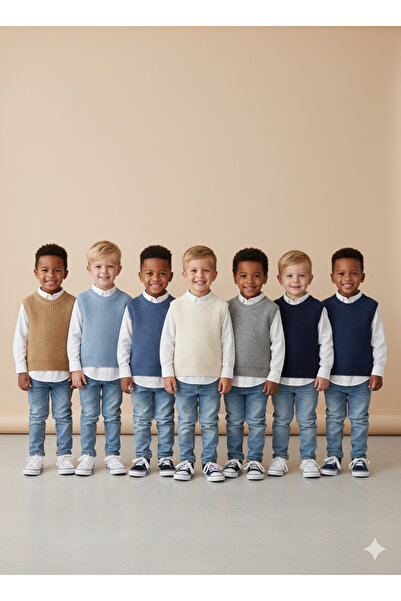 Nimini Kids Preschool Nursery Kindergarten Crew Neck Thessaloniki Knitted Sweater Unisex Baby Kids Sweater (0-5 Years)