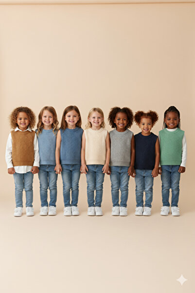 Nimini Kids Preschool Nursery Kindergarten Crew Neck Thessaloniki Knitted Sweater Unisex Baby Kids Sweater (0-5 Years)