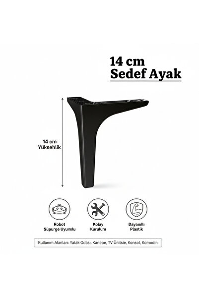 İMT AKSESUAR 14 cm Mobilya Kanepe Sehpa Tv Ünitesi Koltuk ve Konsol Ayağı