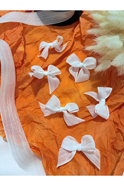 NaturessCo Beige Pearlless Gift Decoration Linen Ribbon Ready-Made Bow - 25 P...