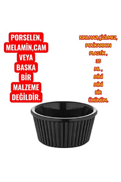 Atlas 4 Pieces 5.5 cm 35 ml Mini Size Polycarbonate Plastic Sauce Bowl Ketchup Bowl Turkish Delight Bowl Sauce Container