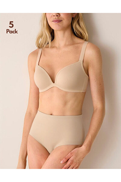 IPL Σετ εσώρουχα γυναικεία με ψηλόμεσο βαμβακερό κορδόνι, 5 τεμάχια