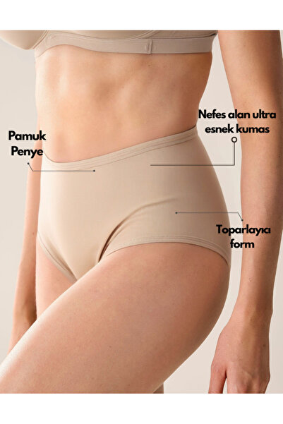 IPL Σετ εσώρουχα γυναικεία με ψηλόμεσο βαμβακερό κορδόνι, 5 τεμάχια