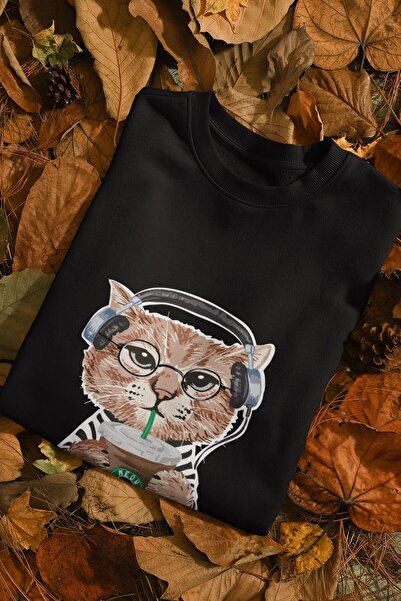 SUNFREE Жіночий світшот Oversize з принтом кота