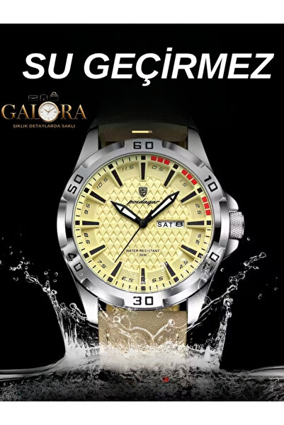 GALORA Erkek Spor Saat Darbeye Dayanıklı Işıklı Kadran Kuvars Mekanizma Su Geçirmez