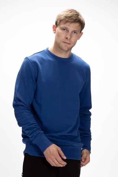 Bad Bear Corner Baskılı Parlament Mavisi Crewneck Erkek Sweatshirt
