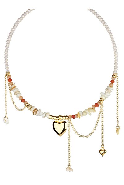 Klips Concept قلادة من الحجر المكسور بتفاصيل قلب