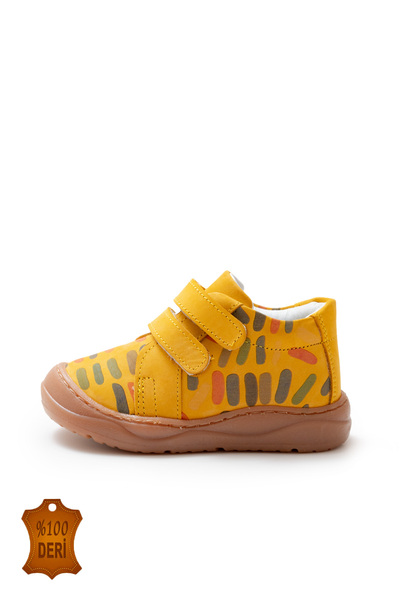 lina step Genuine Leather Orthopedic Sole-Stitched Baby Boy First Step Shoes - Wide Fit
