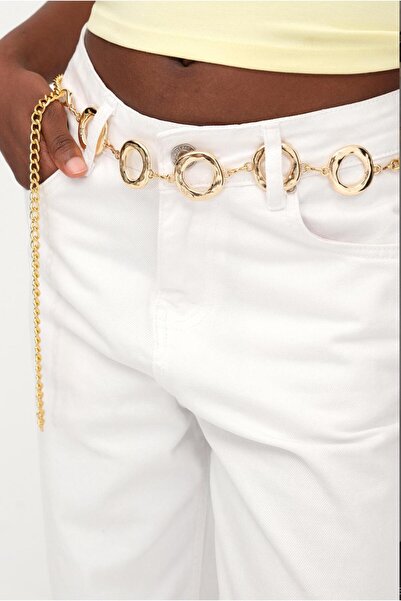 Descoin حزام زيركليه ذهبي/مستدير، حزام نسائي، حزام معطف، حزام بنطلون