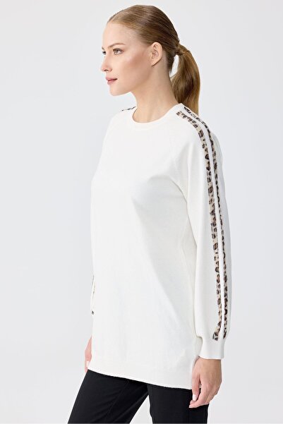 Mahal Crochet Knitwear Leopard Striped Knitwear Tunic