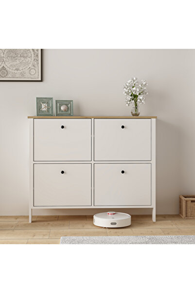 riomood LUNA AYAKKABILIK ÇOK AMAÇLI DOLAP DRESUAR BEYAZ MEŞE
