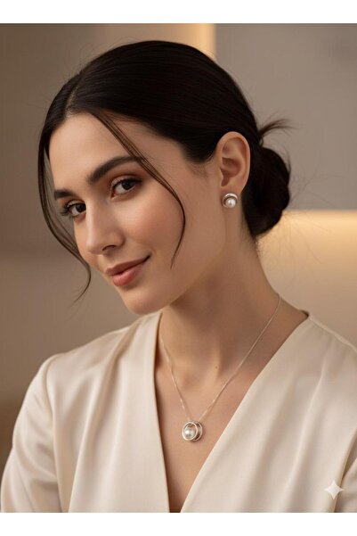 Ferdali Stylish Geometric Round Women's Necklace and Earring Set