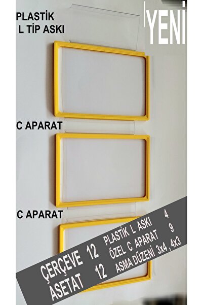 ETİKETLİK FİYATLIK ASKILI EMLAK VİTRİN ÇERÇEVE 12AD (8 RENK STOKTA)