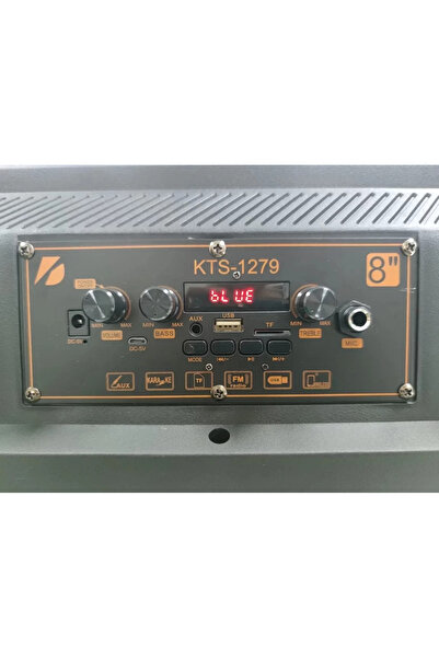 Genel Markalar KTS-1279 BLUETOOTH 8 İNÇ SES SİSTEMİ KABLOSUZ MİKROFON TAŞINABİLİR ŞARJLI HOPARLÖR