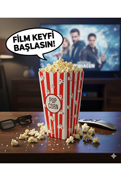 BAKOM AMBALAJ 20 Pieces Popcorn Popcorn Box Small Size