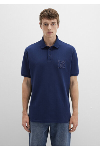 Mavi Lacivert Polo Tişört Loose Fit / Bol Rahat Kesim 0613009-89353