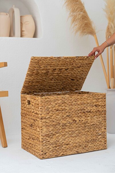 KaiHome Hasır Su Sümbülü Kapaklı Sandık Model Düzenleyici/organizer/çamaşır Sepeti