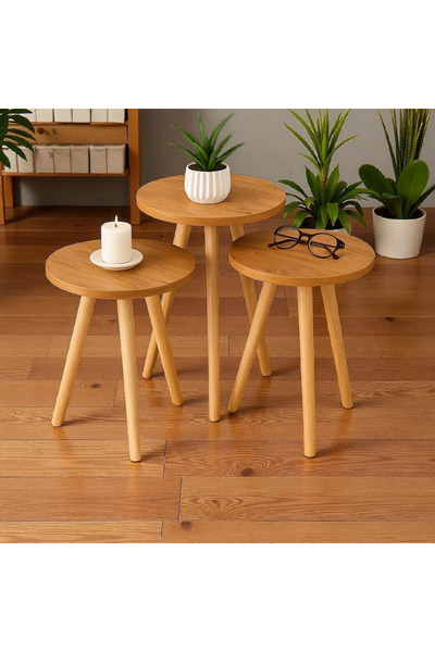 HESA 3lü Flower bed 33cmx 39,41,45cm Çiçeklik Zigon Sehpa Ve Çok Amaçlı Kullanım