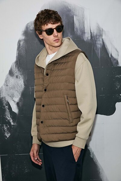 Lufian 112130027 Soon Goose down Men's Vest Sand