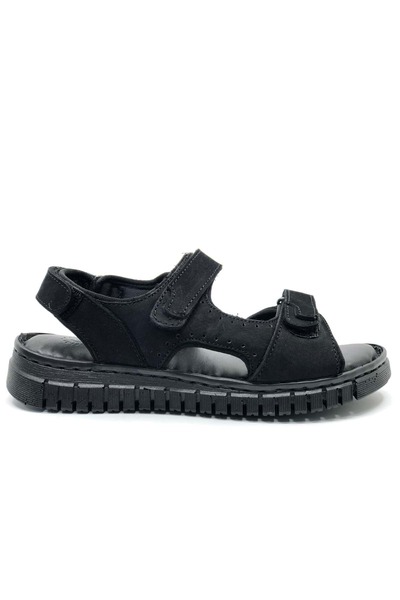 Forelli Paprika Genuine Leather Comfort Orthopedic Women's Sandals Black