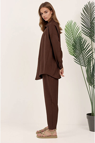 Hiccup Комплект от риза с дълги ръкави и панталони от ленен микс BDART