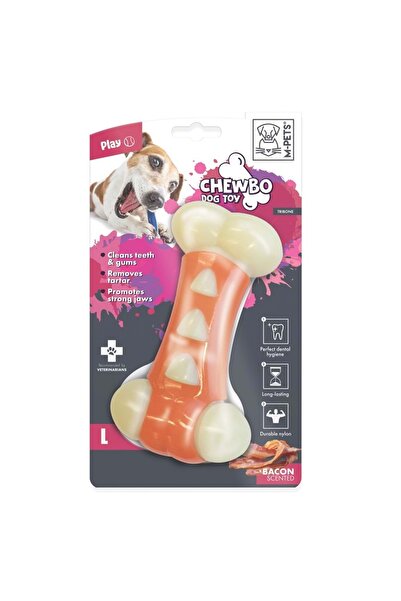 M-PETS لعبة CHEWBO TRIBONE للكلاب بنكهة طب الأسنان (L)