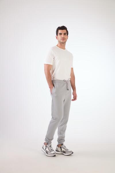 Dufy Gri Erkek Ekstra Slim Fit Düz Casual Eşofman Altı - 93088