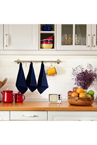 Püskül Tekstil Розкішні кухонні рушники, 3 шт. - Висока якість, 100% бавовна, 30x30 см, рушники з вафельним плетінням