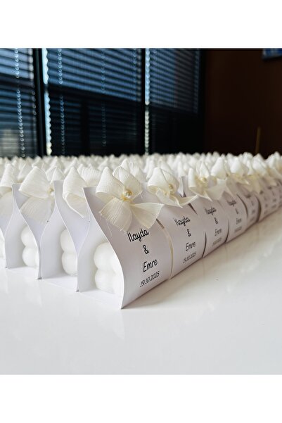 SOFT BLOOM 25 Adet Söz-Nişan- Nikah Dağıtmalık Kişiye Özel Bubble Mum