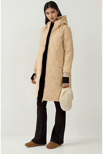 Hiccup Bdart Long Hooded Textured Gabardine Coat