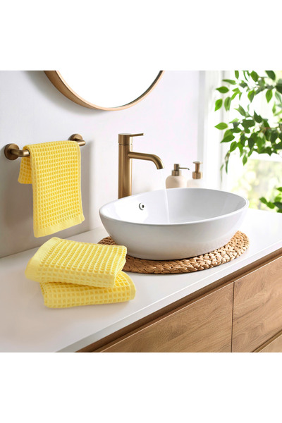 Püskül Tekstil Набір з 3 розкішних рушників для рук, вафельне плетіння, 100% бавовна, висока якість, швидковисихаючі рушники для рук