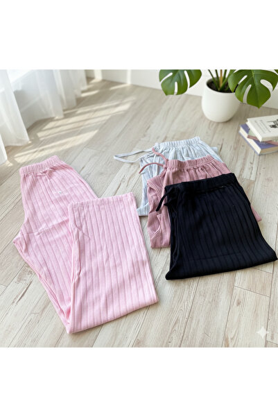 chiara grazia Pantaloni de pijama interlock cu textura moale