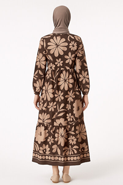 asalya Women's Patterned Oversize Hijab Dress