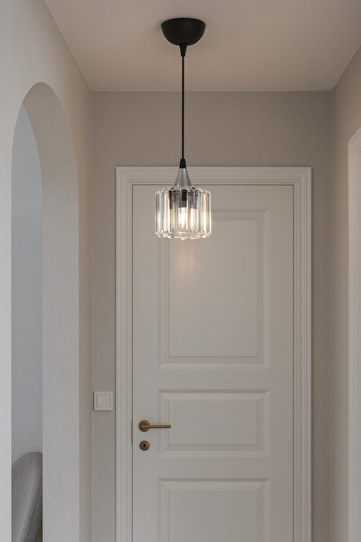 ESSLİGHT Ezgi Tekli Sarkıt Avize Kristal Taşlı Modern Dekoratif Aydınlatma