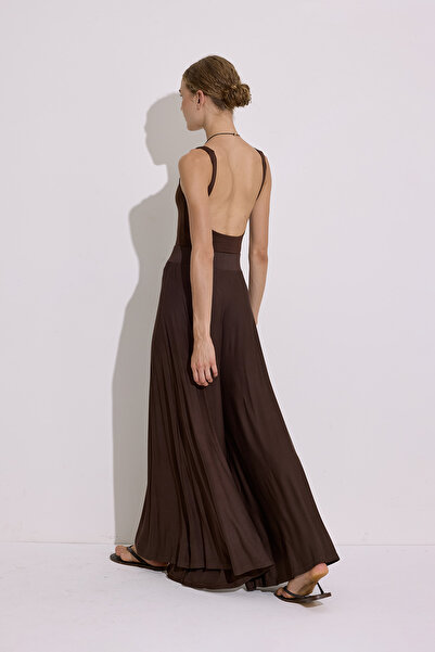 Manuka DÖKÜMLÜ RAHAT PANTOLON KAHVERENGİ