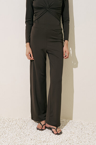 Manuka GENİŞ UZUN PAÇA MAYO PANTOLON KAHVERENGİ