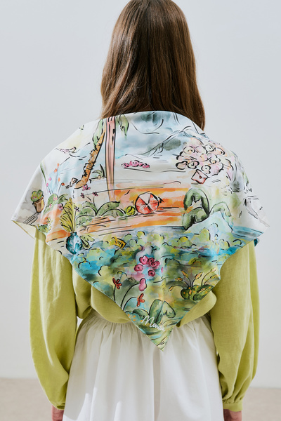 Manuka ŠÁL S SATÉNOVÝM VZOROM LETNÁ DOVOZKA