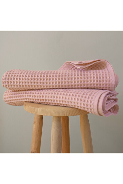 Püskül Tekstil مجموعة من مناشف حمام فاخرة من قطعتين، منسوجة بنمط الوافل، مصنوعة من القطن بنسبة 100%، عالية الجودة، سريعة الجفاف