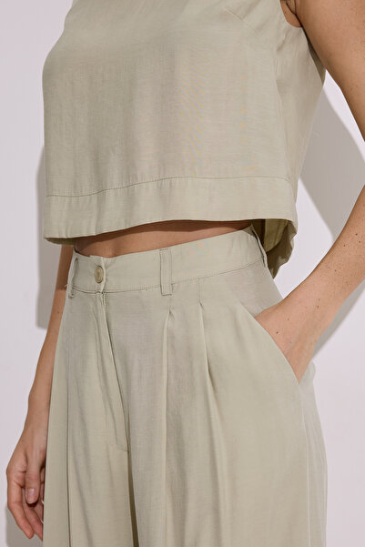 Manuka Modal Sleeveless Short Blouse Çağla