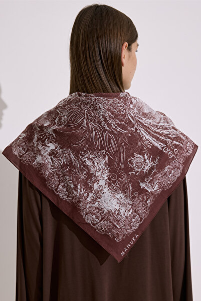 Manuka DESENLİ PAMUKLU ŞAL AGATHA GÜL KURUSU