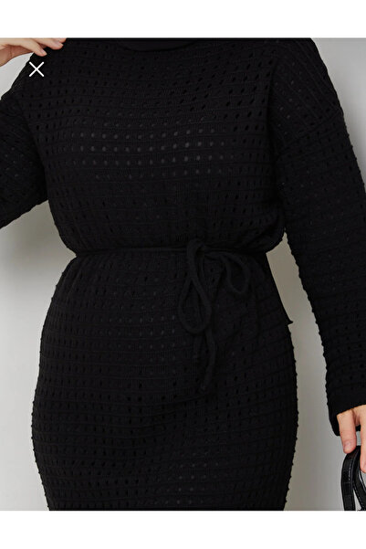 Sara Deluxe SİYAH RENK ÖRME ELBİSE