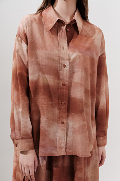 Manuka Patterned Cotton Light Shirt Tile