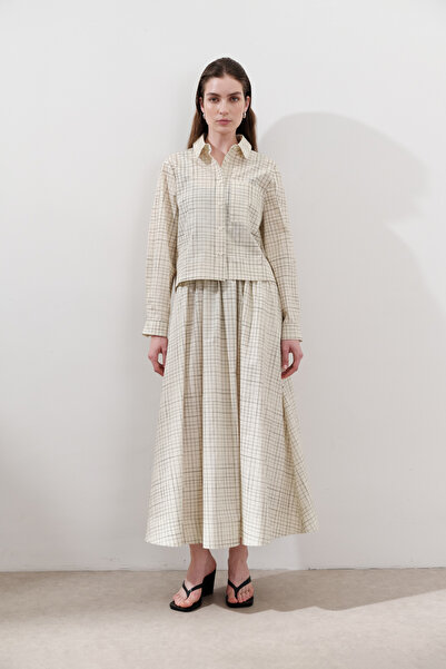 Manuka Patterned Poplin Shirt Yellow