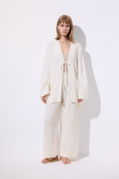 Manuka MUSLIN KIMONO MIT WEITEN ÄRMELN BEIGE